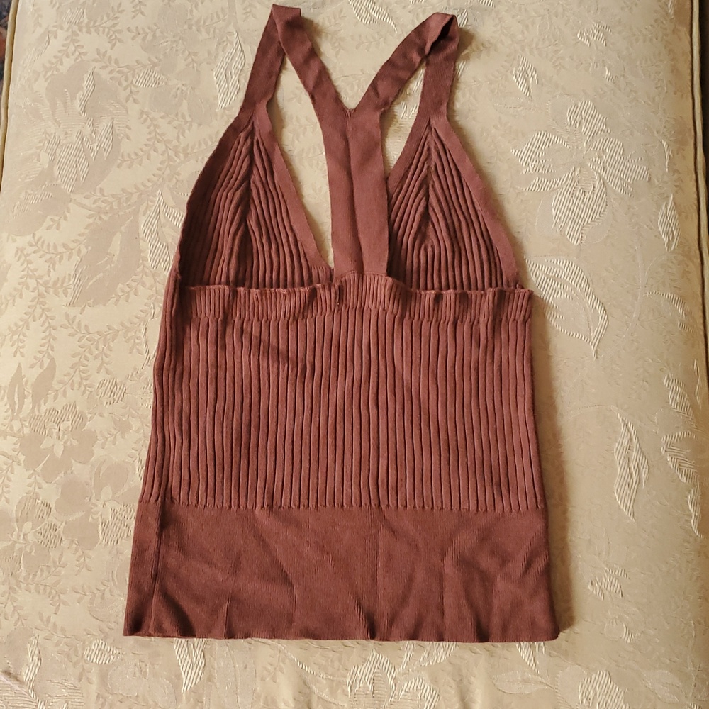 Abercrombie & Fitch Brown Knit Ribbed Tank Top EUC - Picture 9 of 13